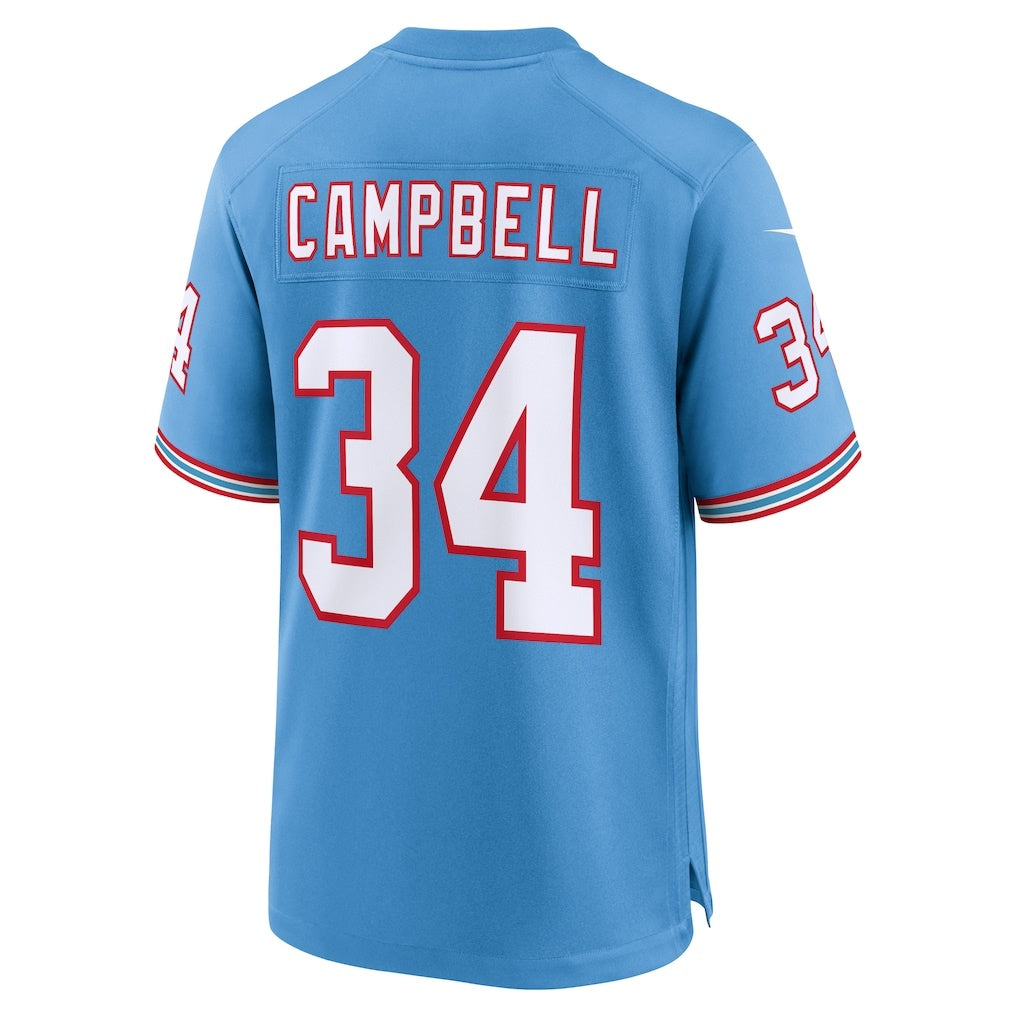 Punc T.Titans #34 Earl Campbell Light Blue Retired Player Alternate Game Stitched Jersey
