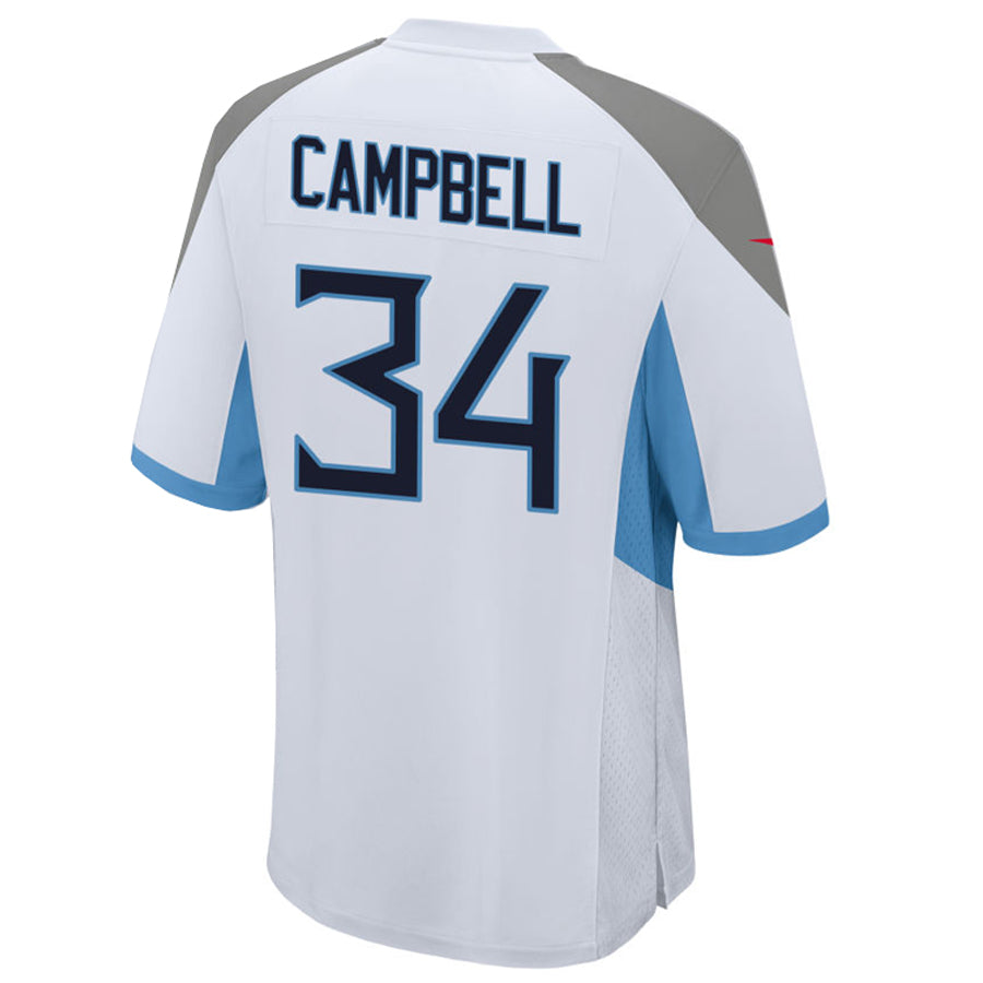 Punc T.Titans #34 Earl Campbell Player White Home Game Football Jerseys