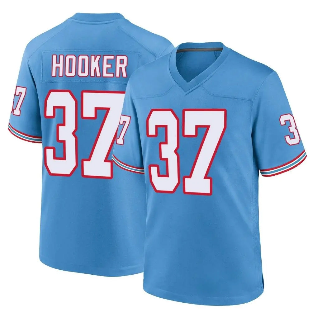 Punc T.Titans #37 Amani Hooker Player Light Blue Oilers Throwback Home Game Stitched Jerseys