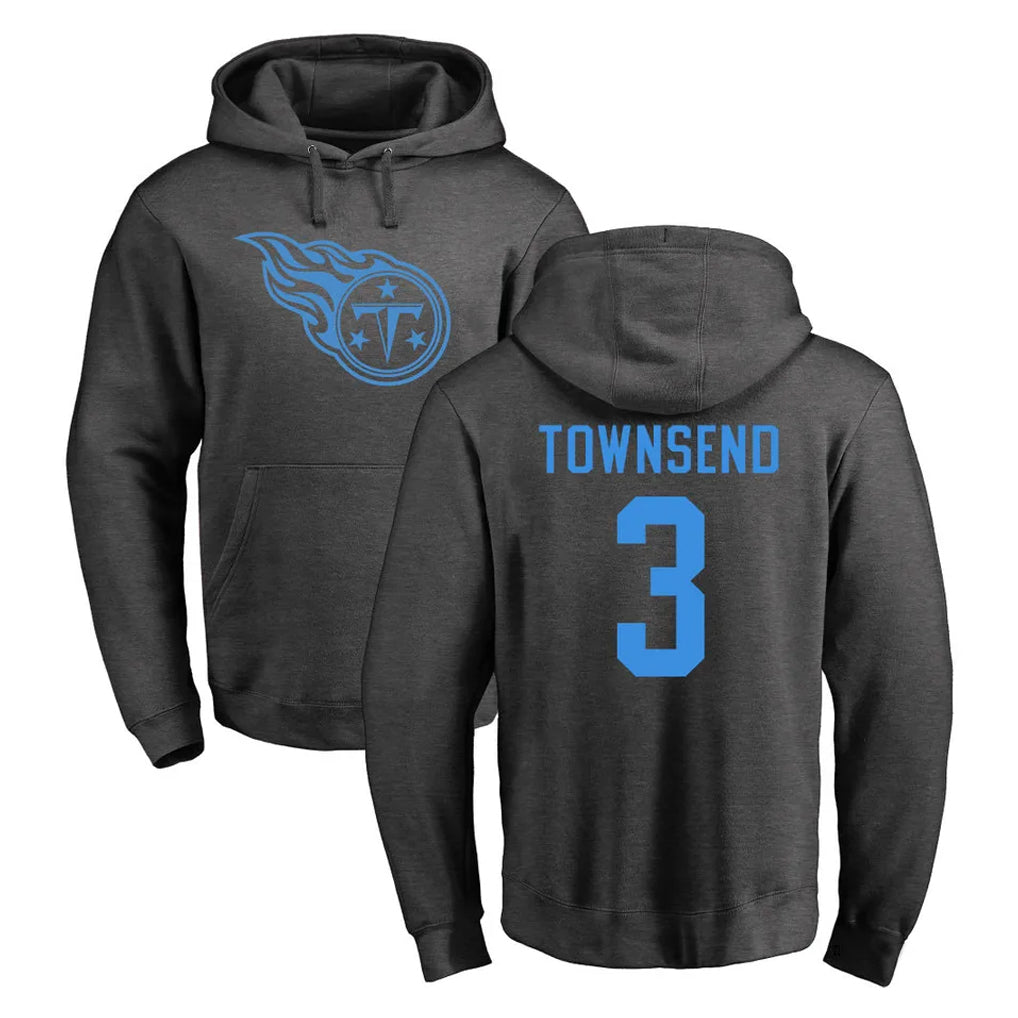 Punc T.Titans #3 Tommy Townsend Player Ash One Color Pullover Hoodies Home Game Stitched Jerseys