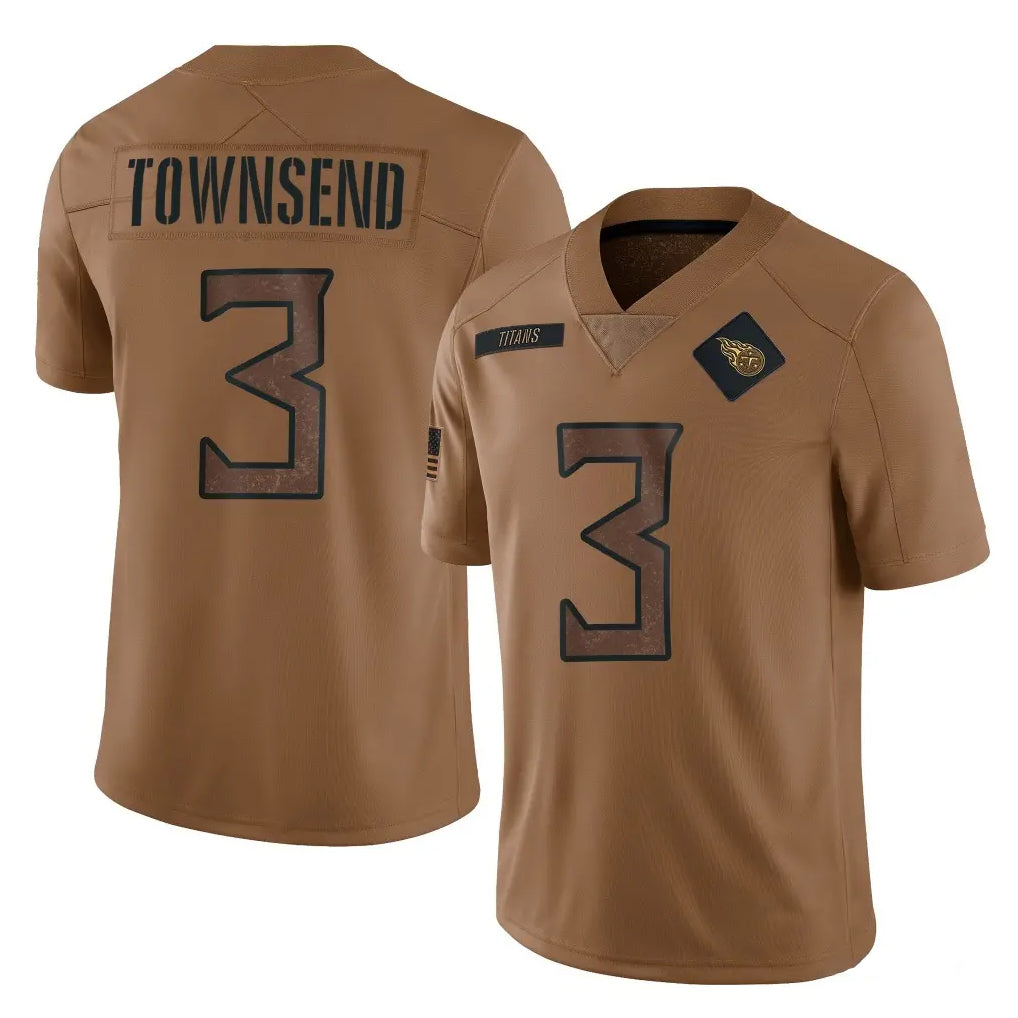Punc T.Titans #3 Tommy Townsend Player Brown Limited Salute to Service Home Game Stitched Jerseys