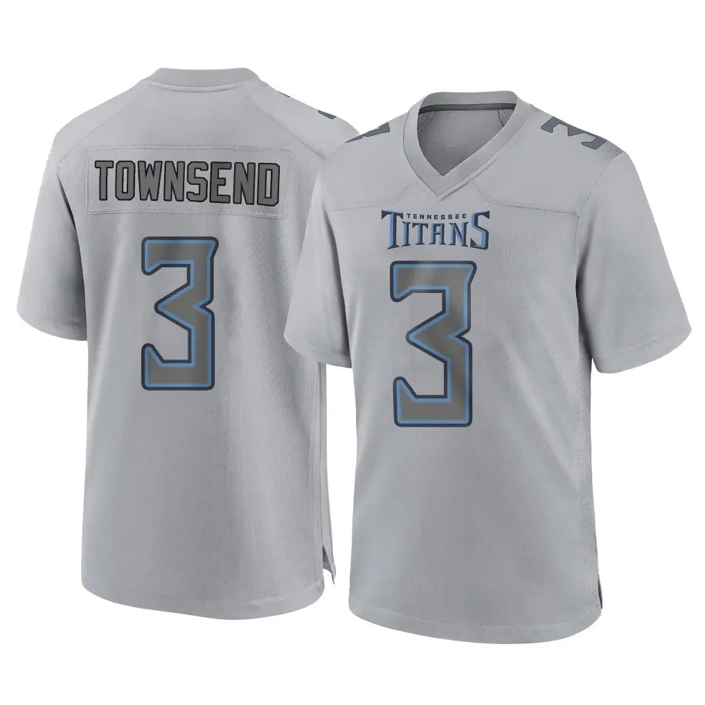Punc T.Titans #3 Tommy Townsend Player Gray Atmosphere Fashion Home Game Stitched Jerseys