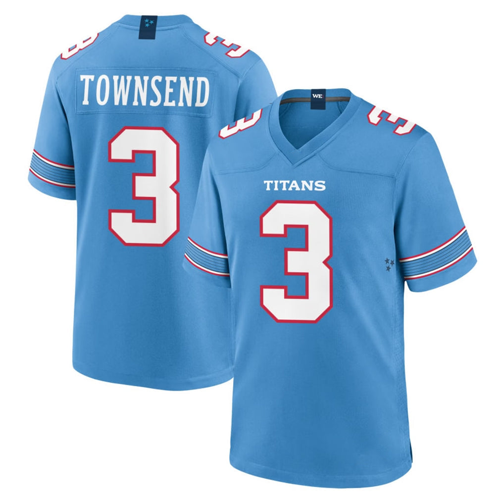 Punc T.Titans #3 Tommy Townsend Player Light Blue 2026 Game Home Stitched Jerseys