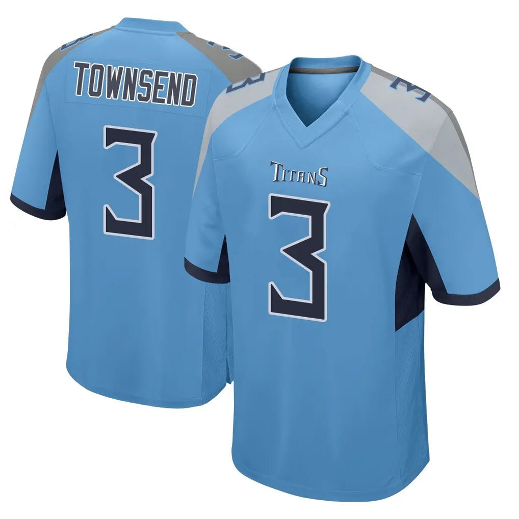 Punc T.Titans #3 Tommy Townsend Player Light Blue Home Game Stitched Jerseys