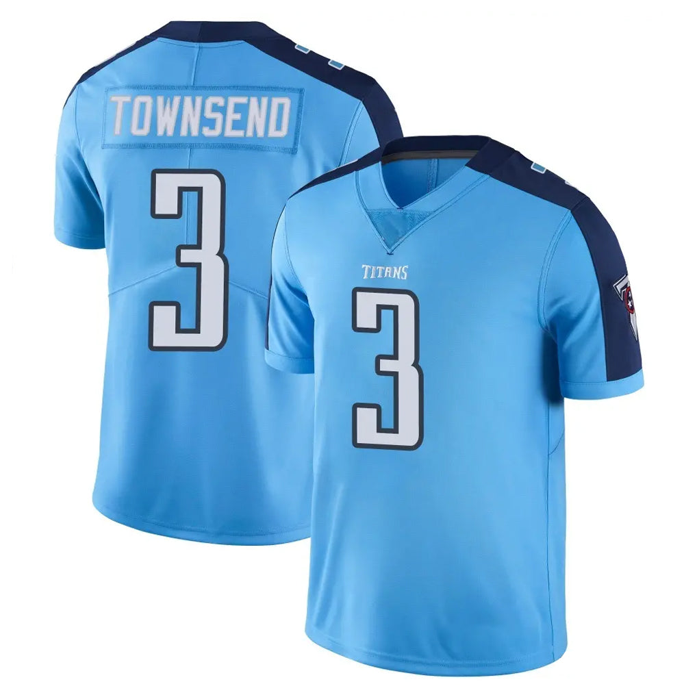 Punc T.Titans #3 Tommy Townsend Player Light Blue Limited Color Rush Home Game Stitched Jerseys
