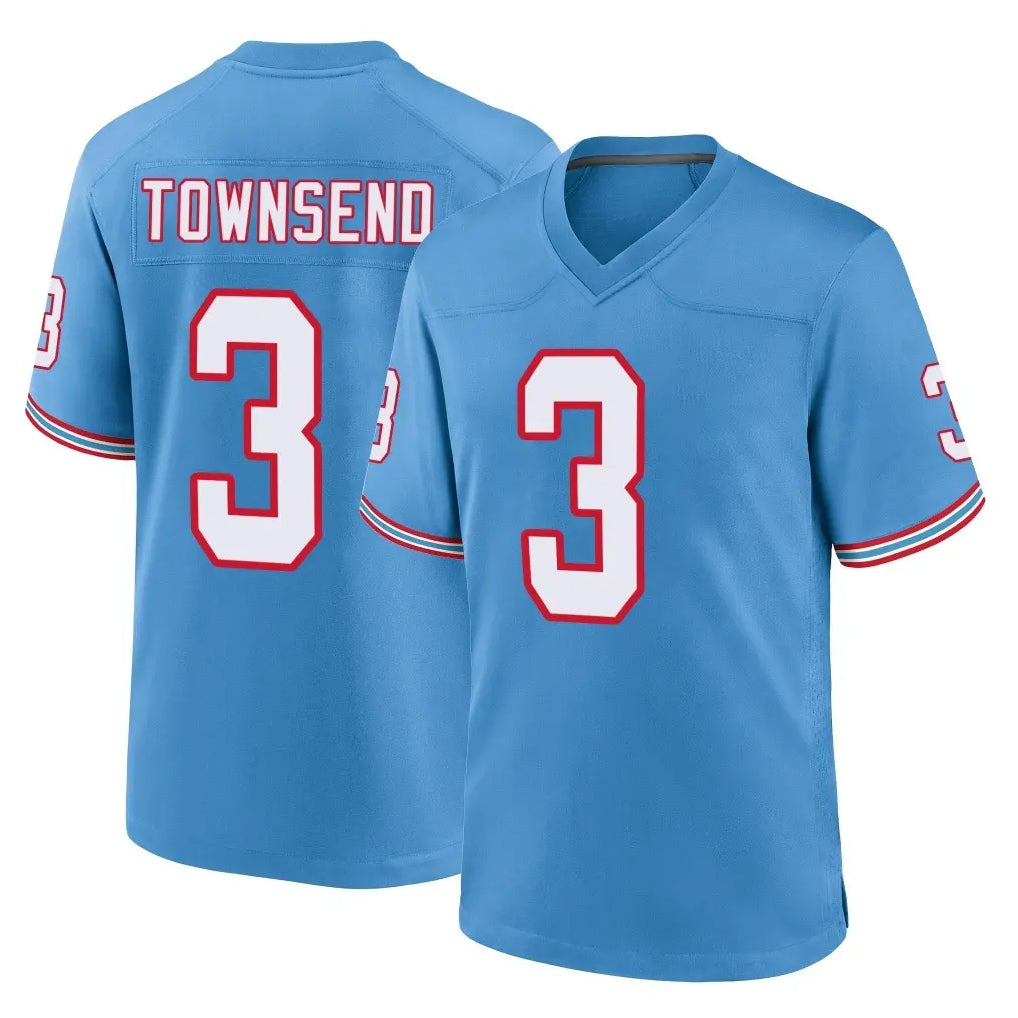 Punc T.Titans #3 Tommy Townsend Player Light Blue Oilers Throwback Home Game Stitched Jerseys