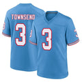Punc T.Titans #3 Tommy Townsend Player Light Blue Oilers Throwback Home Game Stitched Jerseys