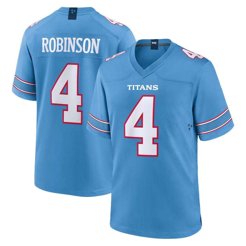 Punc T.Titans #4 Wan'Dale Robinson Player Light Blue 2026 Game Home Stitched Jerseys