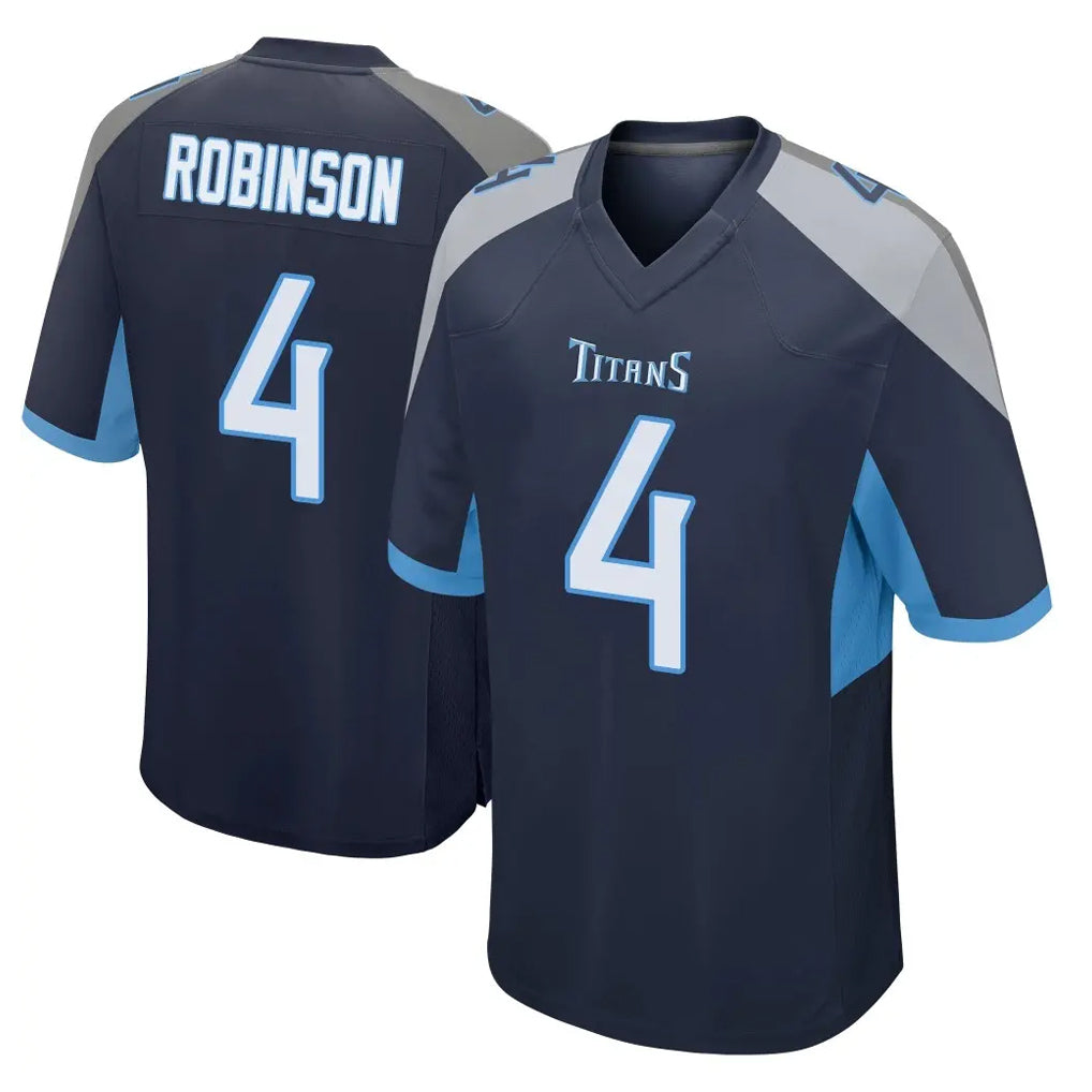 Punc T.Titans #4 Wan'Dale Robinson Player Navy Home Game Stitched Jerseys