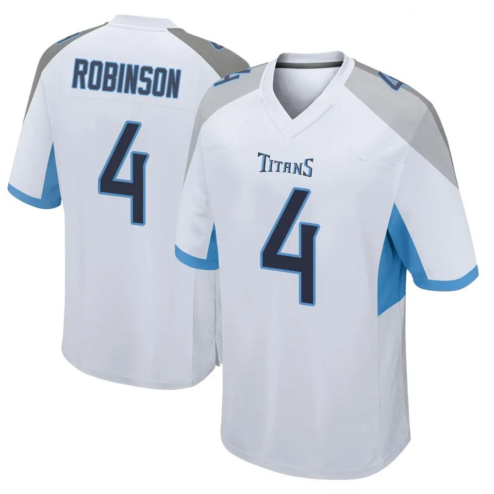 Punc T.Titans #4 Wan'Dale Robinson Player White Home Game Stitched Jerseys