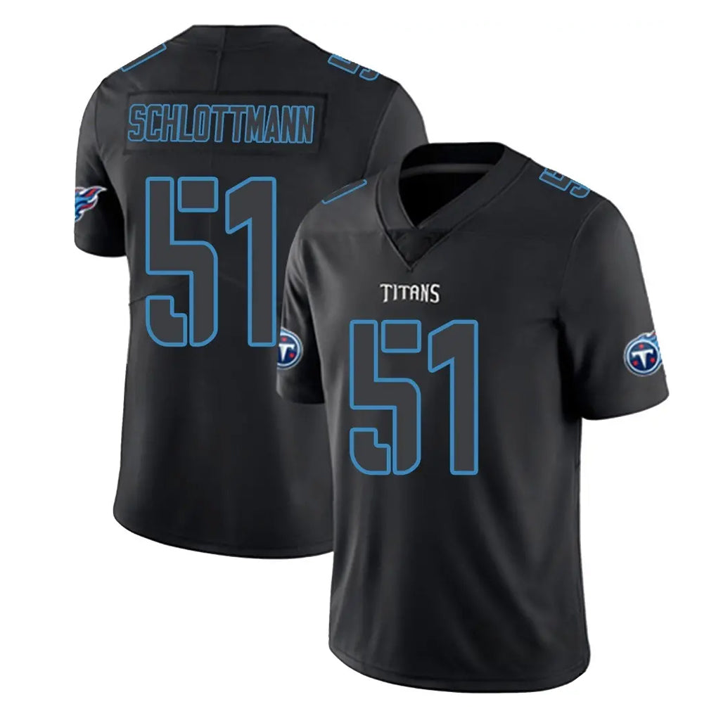 Punc T.Titans #51 Austin Schlottmann Player Black Impact Limited Home Game Stitched Jerseys