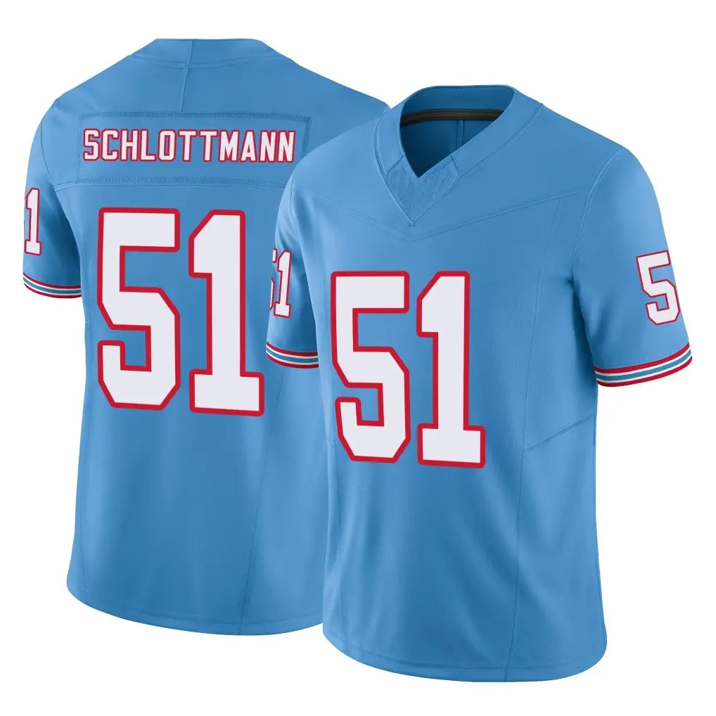 Punc T.Titans #51 Austin Schlottmann Player Light Blue Limited Vapor F.U.S.E. Home Game Stitched Jerseys