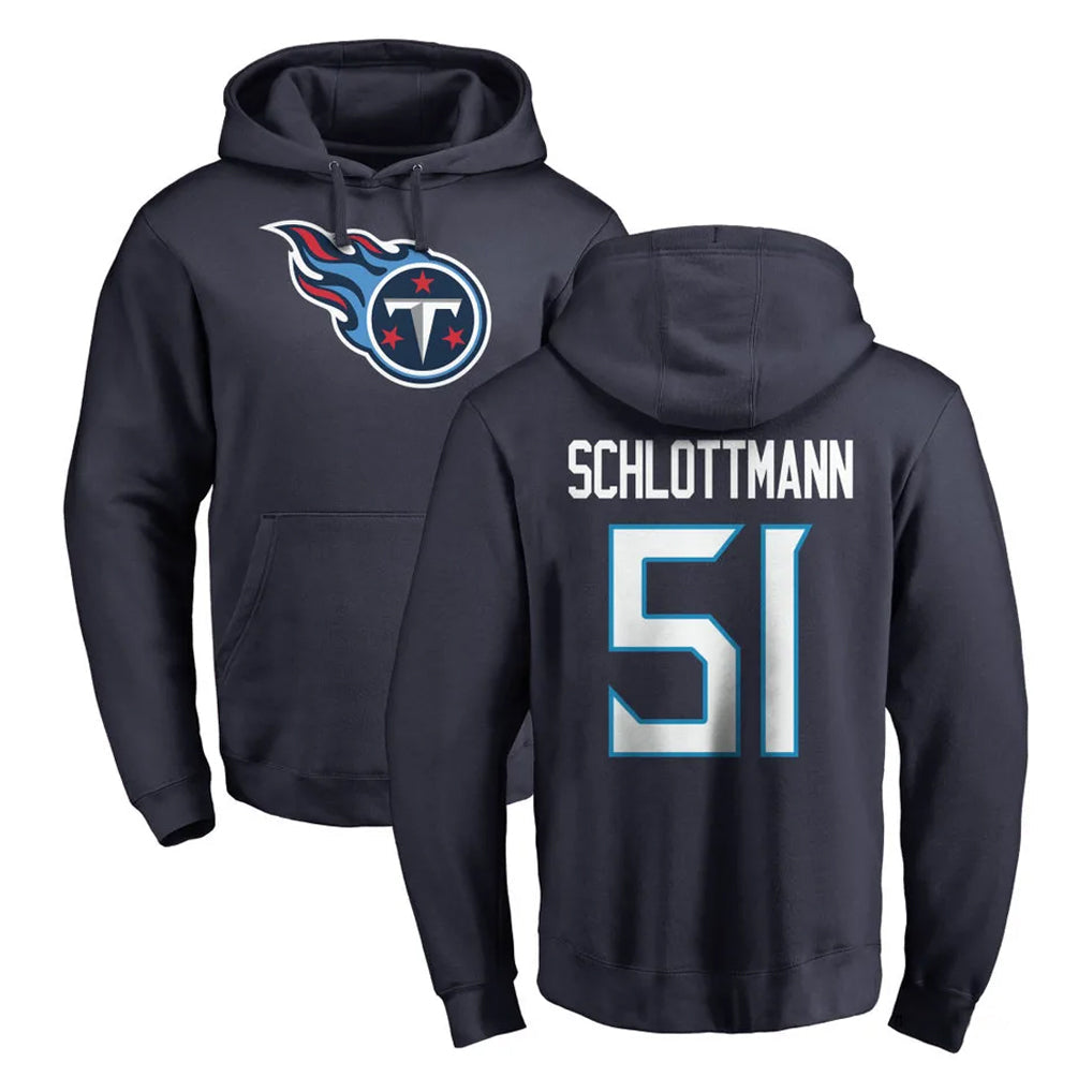 Punc T.Titans #51 Austin Schlottmann Player Navy Logo Pullover Hoodies Home Game Stitched Jerseys