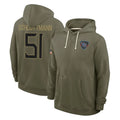 Punc T.Titans #51 Austin Schlottmann Player Olive Salute to Service Hoodies Home Game Stitched Jerseys