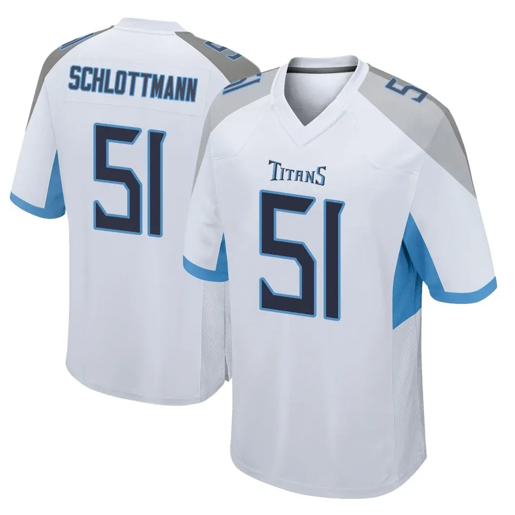 Punc T.Titans #51 Austin Schlottmann Player White Home Game Stitched Jerseys