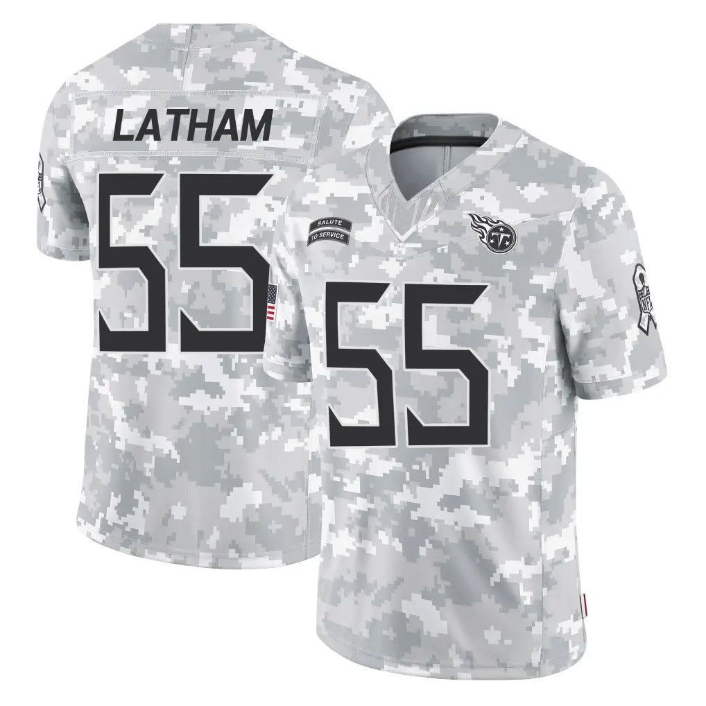 Punc T.Titans #55 JC Latham Player Arctic Camo Limited Salute to Service Home Game Stitched Jerseys