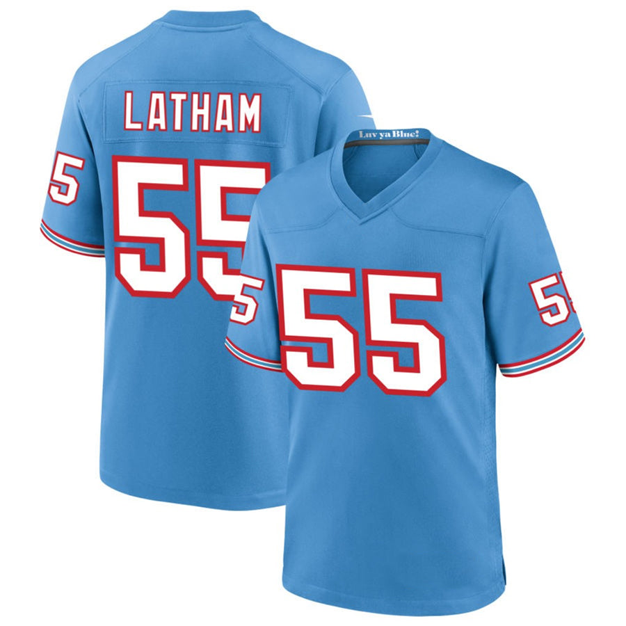 Punc T.Titans #55 JC Latham Player Blue Throwback Alternate Game Stitched Jerseys