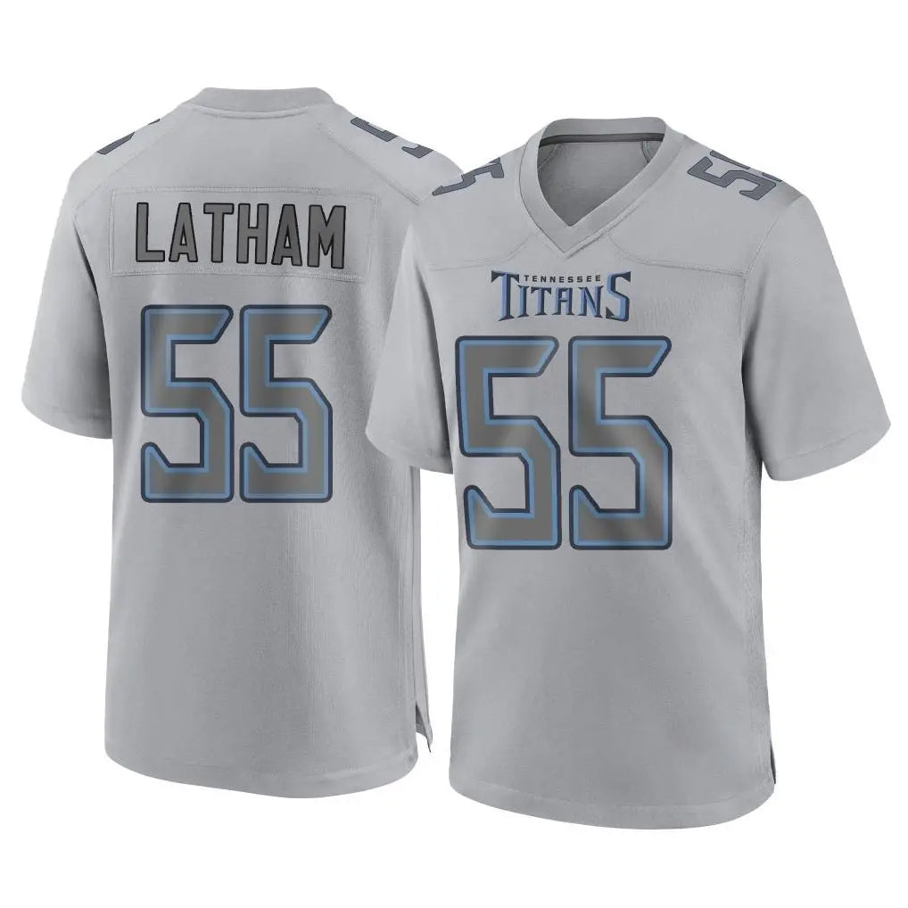 Punc T.Titans #55 JC Latham Player Gray Atmosphere Fashion Home Game Stitched Jerseys