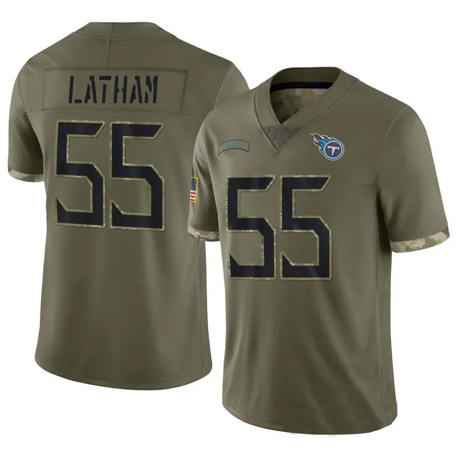 Punc T.Titans #55 JC Latham Player Olive Salute To Service Limited Stitched Jerseys