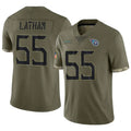 Punc T.Titans #55 JC Latham Player Olive Salute To Service Limited Stitched Jerseys