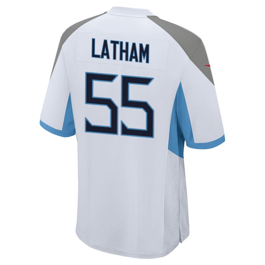 Punc T.Titans #55 JC Latham Player White Home Game Stitched Jerseys