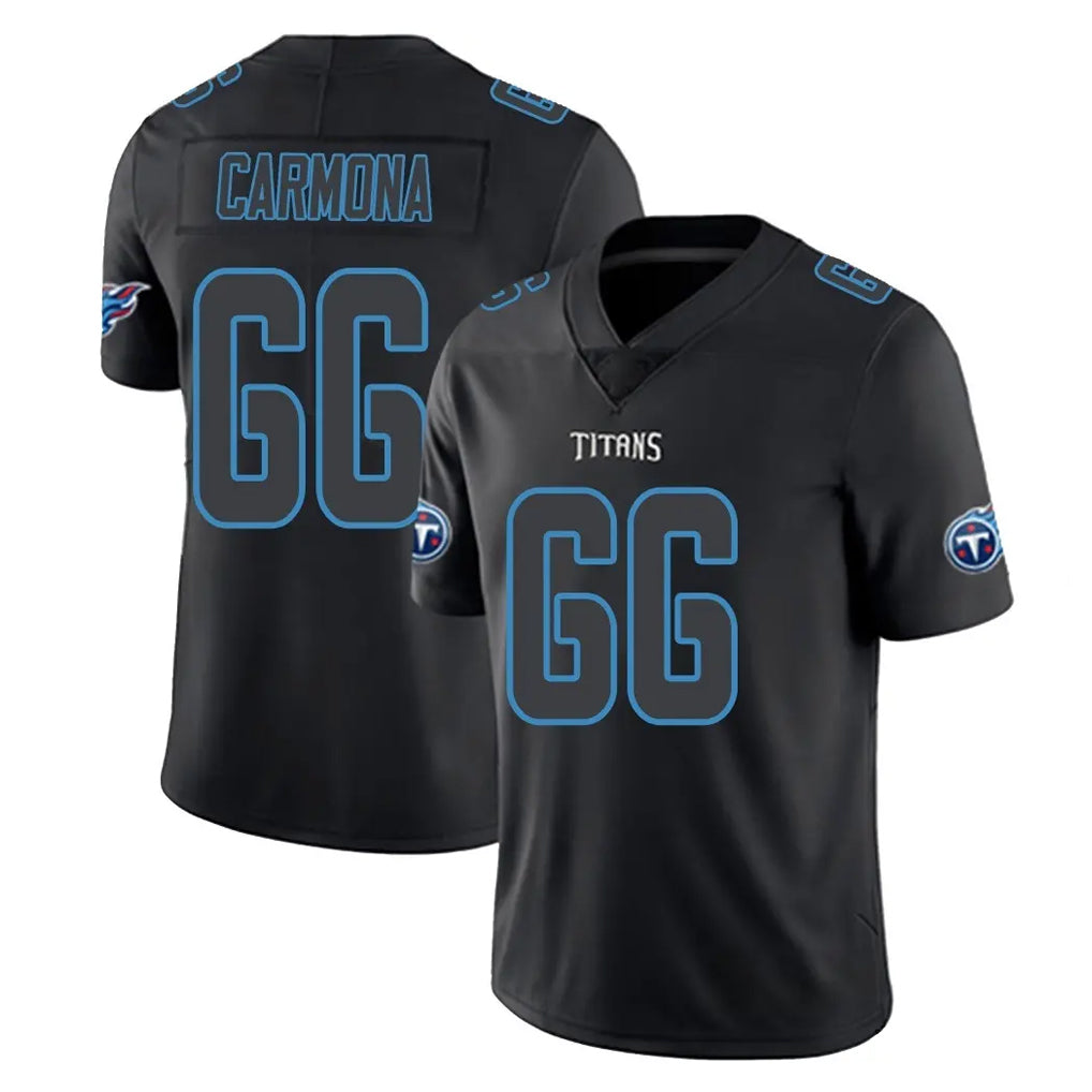 Punc T.Titans #66 Fernando Carmona Jr. Player Black Impact Limited Home Game Stitched Jerseys