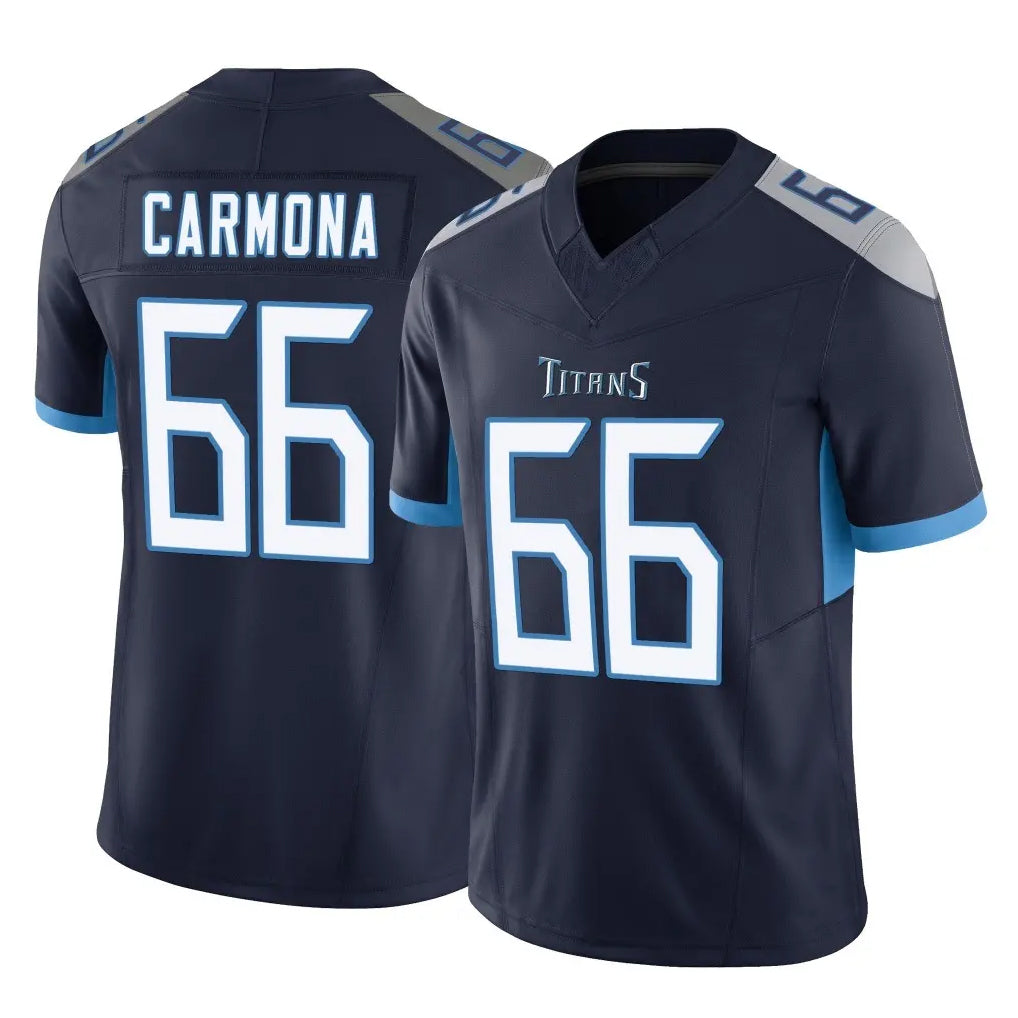 Punc T.Titans #66 Fernando Carmona Jr. Player Navy Limited Vapor F.U.S.E. Home Game Stitched Jerseys