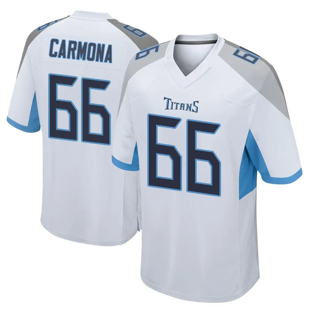Punc T.Titans #66 Fernando Carmona Jr. Player White Home Game Stitched Jerseys