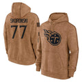 Punc T.Titans #77 Peter Skoronski Player Brown Salute To Service Club Pullover Hoodies Home Game Stitched Jerseys