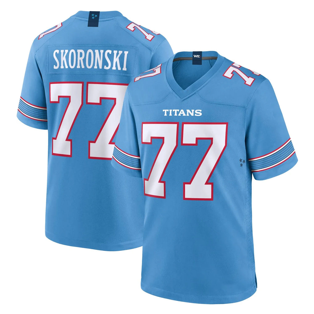 Punc T.Titans #77 Peter Skoronski Player Light Blue 2026 Game Home Stitched Jerseys