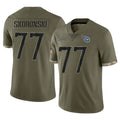 Punc T.Titans #77 Peter Skoronski Player Olive Limited Salute to Service Home Game Stitched Jerseys