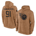 Punc T.Titans #91 John Franklin-Myers Player Brown Salute To Service Club Pullover Hoodies Home Game Stitched Jerseys
