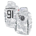 Punc T.Titans #91 John Franklin-Myers Player Camo Arctic Salute to Service Pullover Hoodies Home Game Stitched Jerseys