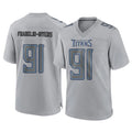 Punc T.Titans #91 John Franklin-Myers Player Gray Atmosphere Fashion Home Game Stitched Jerseys