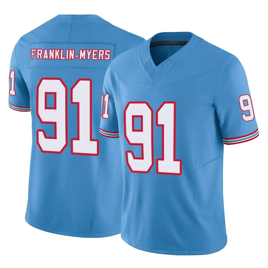 Punc T.Titans #91 John Franklin-Myers Player Light Blue Limited Vapor F.U.S.E. Home Game Stitched Jerseys