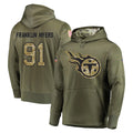 Punc T.Titans #91 John Franklin-Myers Player Olive Salute to Service Pullover Hoodies Home Game Stitched Jerseys