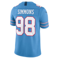 Punc T.Titans #98 Jeffery Simmons Light Blue Team Vapor F.U.S.E. Stitched Limited Jerseys