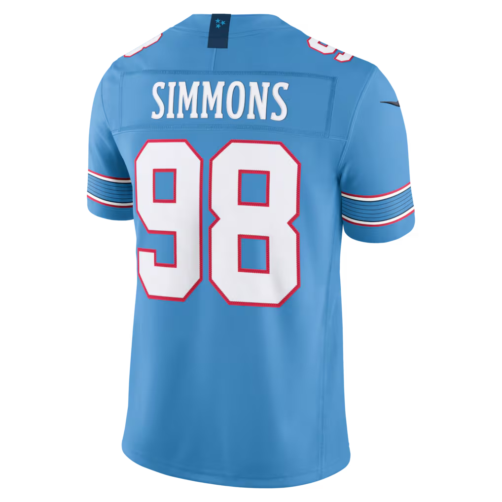 Punc T.Titans #98 Jeffery Simmons Light Blue Team Vapor F.U.S.E. Stitched Limited Jerseys