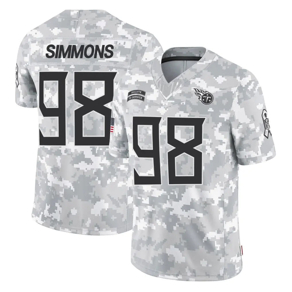 Punc T.Titans #98 Jeffery Simmons Player Arctic Camo Limited Salute to Service Home Game Stitched Jerseys