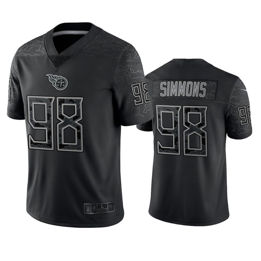 Punc T.Titans #98 Jeffery Simmons Player Black RFLCTV Limited Stitched Jerseys
