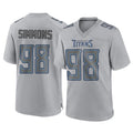 Punc T.Titans #98 Jeffery Simmons Player Gray Atmosphere Fashion Home Game Stitched Jerseys