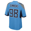 Punc T.Titans #98 Jeffery Simmons Player Light Blue Home Game Stitched Jerseys