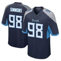 Punc T.Titans #98 Jeffery Simmons Player Navy Home Game Stitched Jerseys