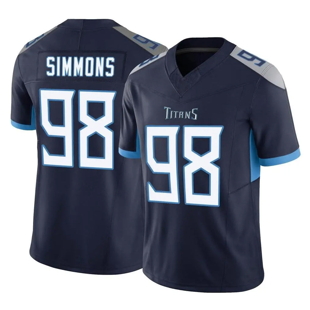 Punc T.Titans #98 Jeffery Simmons Player Navy Limited Vapor F.U.S.E. Home Game Stitched Jerseys