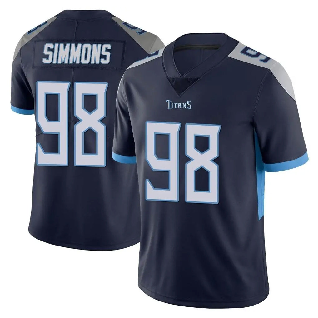Punc T.Titans #98 Jeffery Simmons Player Navy Limited Vapor Untouchable Home Game Stitched Jerseys