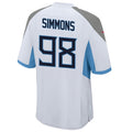 Punc T.Titans #98 Jeffery Simmons Player White Home Game Stitched Jerseys