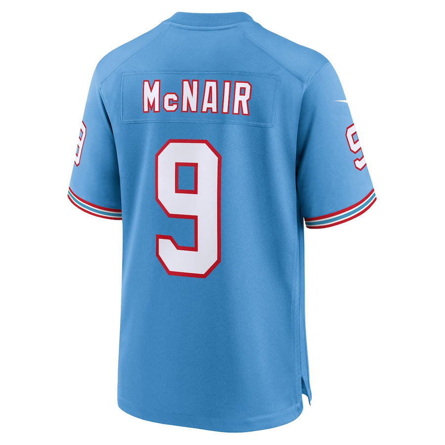 Punc T.Titans #9 Steve McNair Player Light Blue Throwback Alternate Game Stitched Jerseys
