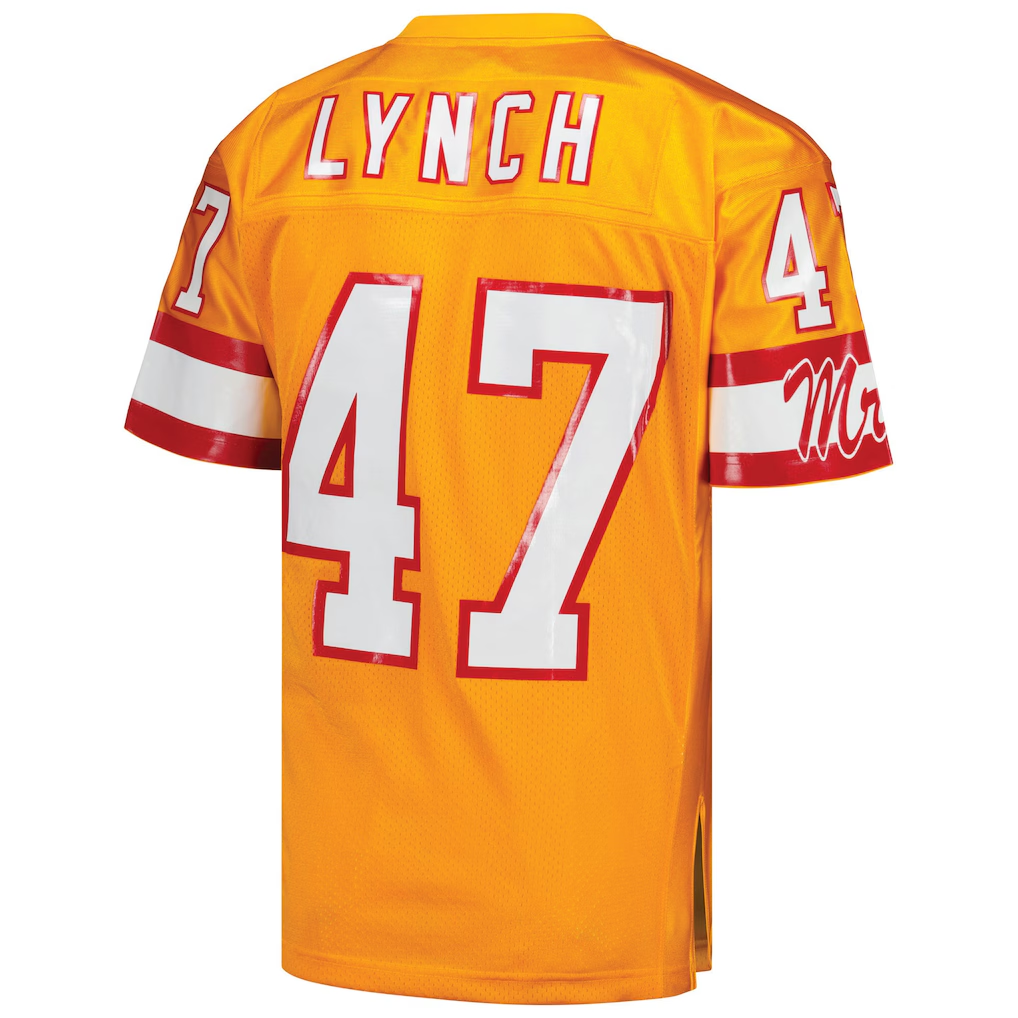Punc TB.Buccaneers 1993 #47 John Lynch Mitchell & Ness Orange Authentic Throwback Retired Player Stitched Puhic Jersey
