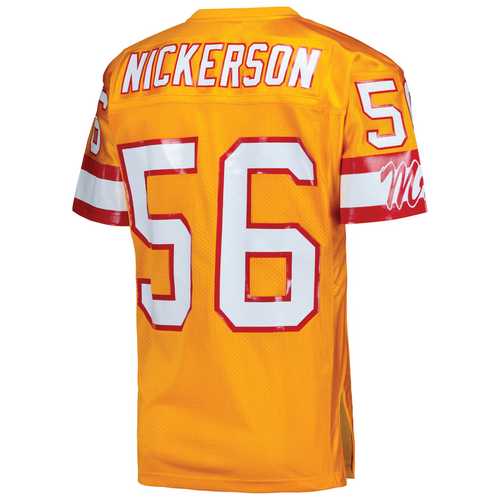 Punc TB.Buccaneers 1993 #56 Hardy Nickerson Mitchell & Ness Orange Authentic Throwback Retired Player Jersey