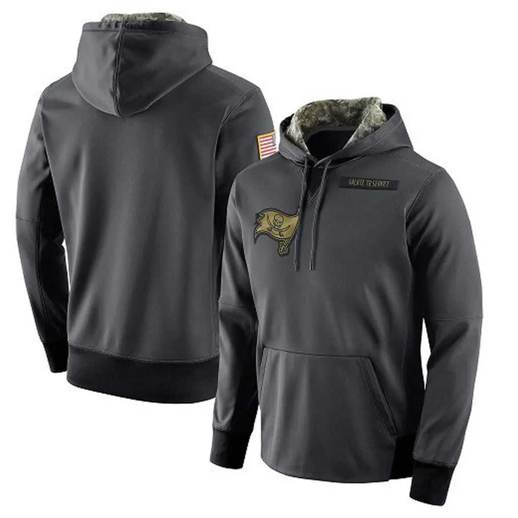 Punc TB.Buccaneers  Blank Player Gray Salute to Service Sideline Performance Pullover Hoodies Home Game Stitched Jerseys